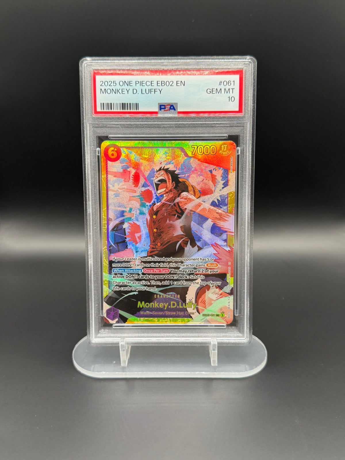Monkey.D.Luffy (061) EB02-061 (Extra Booster: Anime 25th Collection) — PSA 10