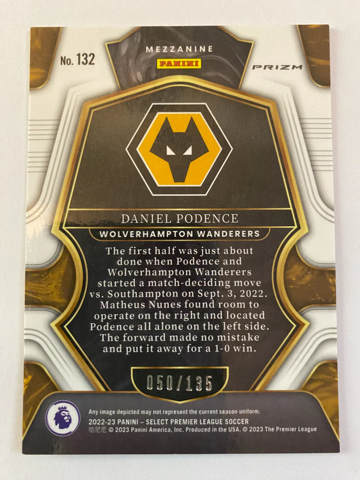 2022-23 Panini Select Premier League - Purple #132 Daniel Podence SN135 - 050/135