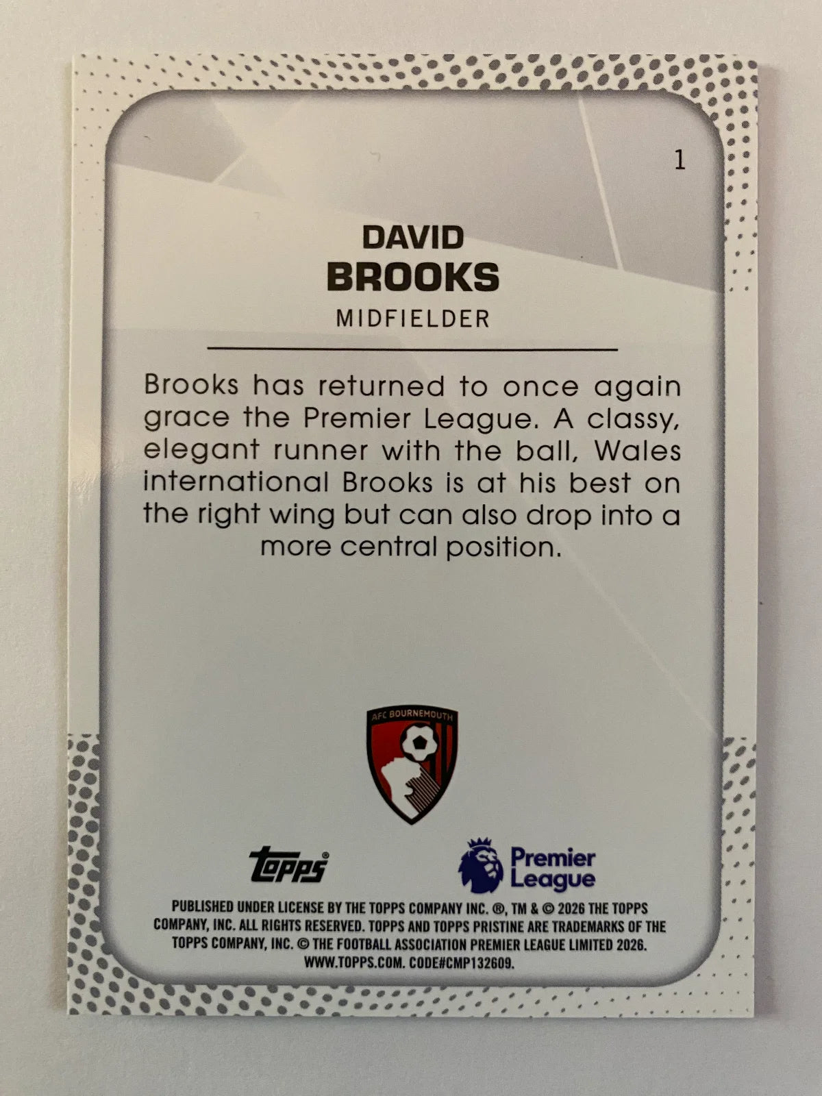 2025-26 Topps Pristine Premier League - #1 David Brooks