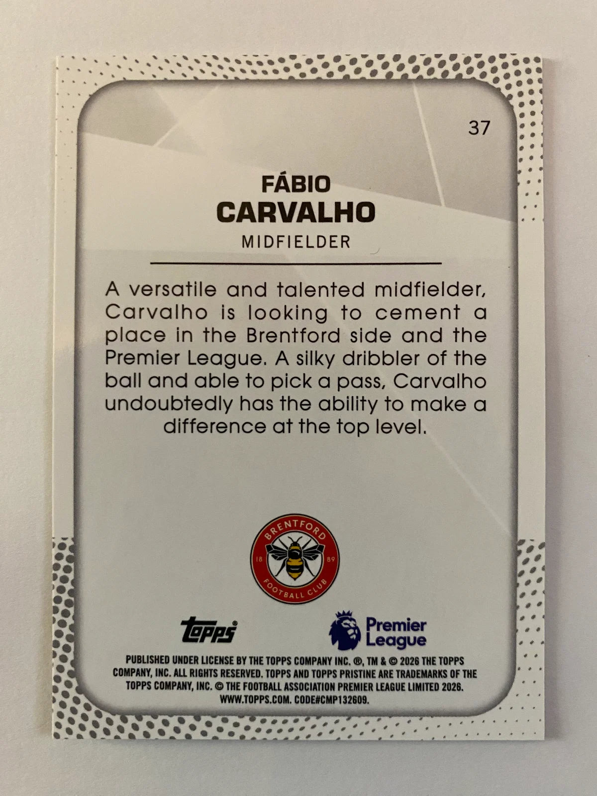 2025-26 Topps Pristine Premier League - #37 Fábio Carvalho