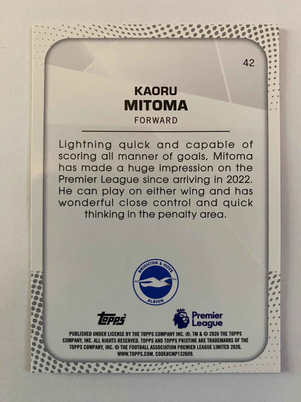 2025-26 Topps Pristine Premier League - #42 Kaoru Mitoma