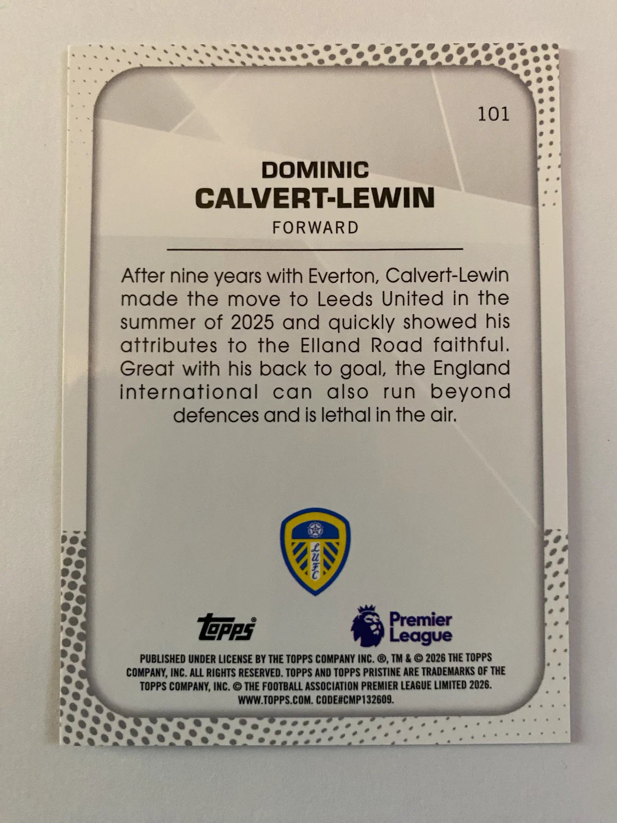 2025-26 Topps Pristine Premier League - #101 Dominic Calvert-Lewin
