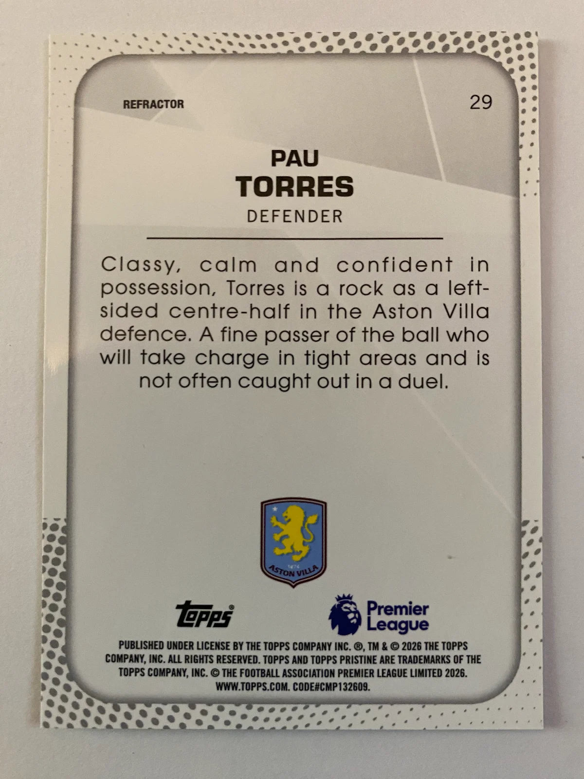 2025-26 Topps Pristine Premier League - Refractor #29 Pau Torres