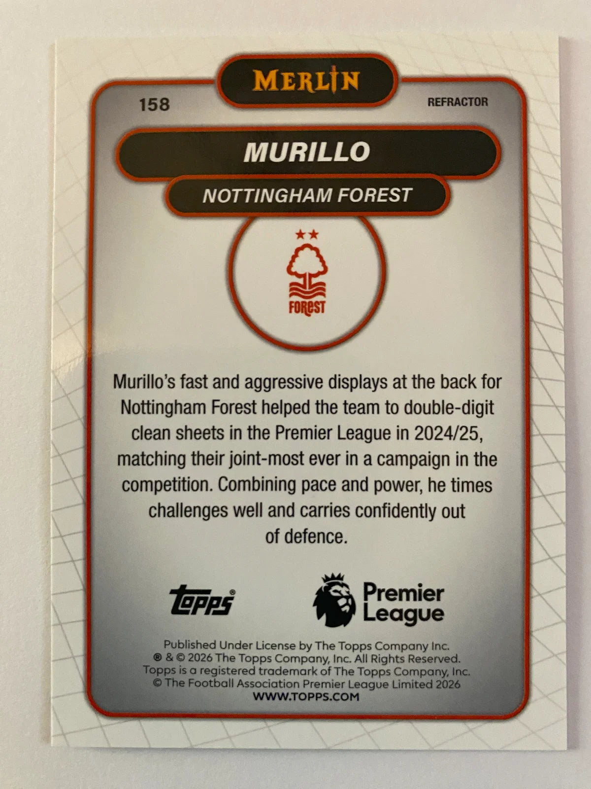 2026 Merlin Premier League - Refractor #158 Murillo
