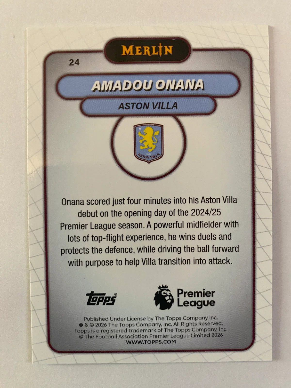 2026 Merlin Premier League - #24 Amadou Onana