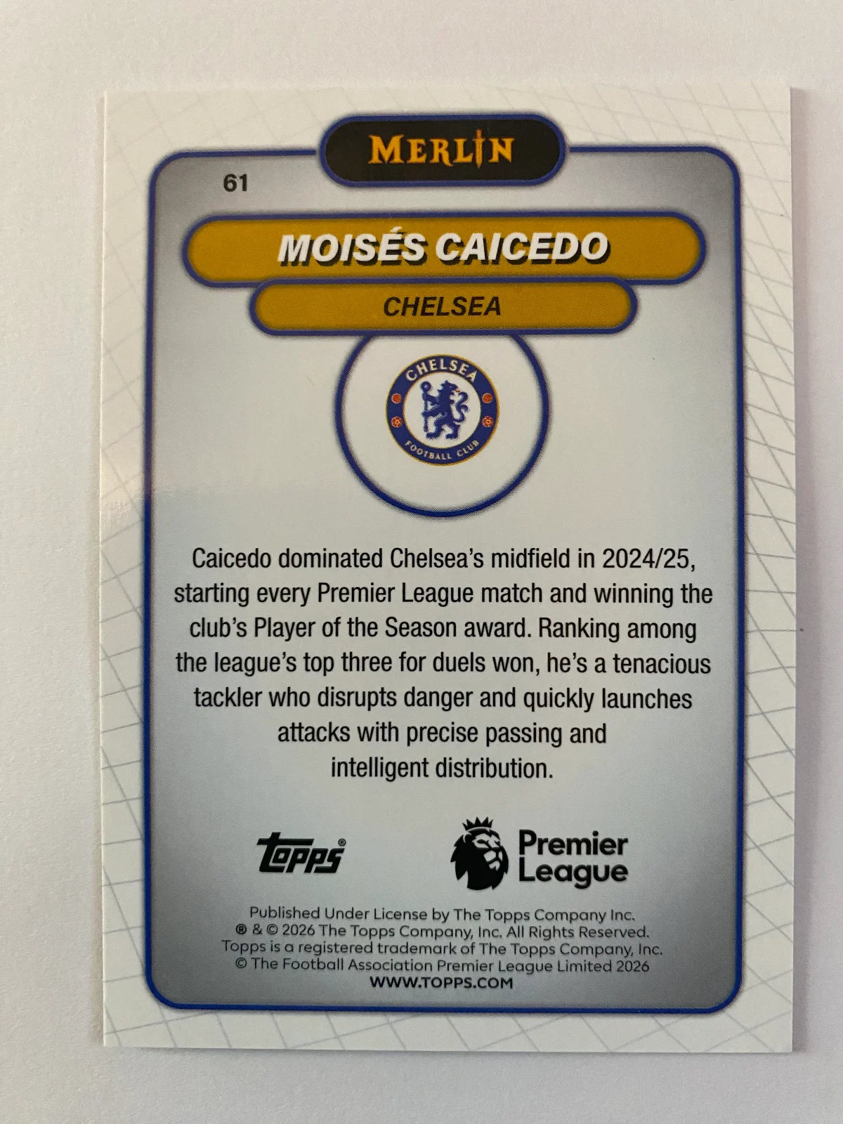 2026 Merlin Premier League - #61 Moisés Caicedo