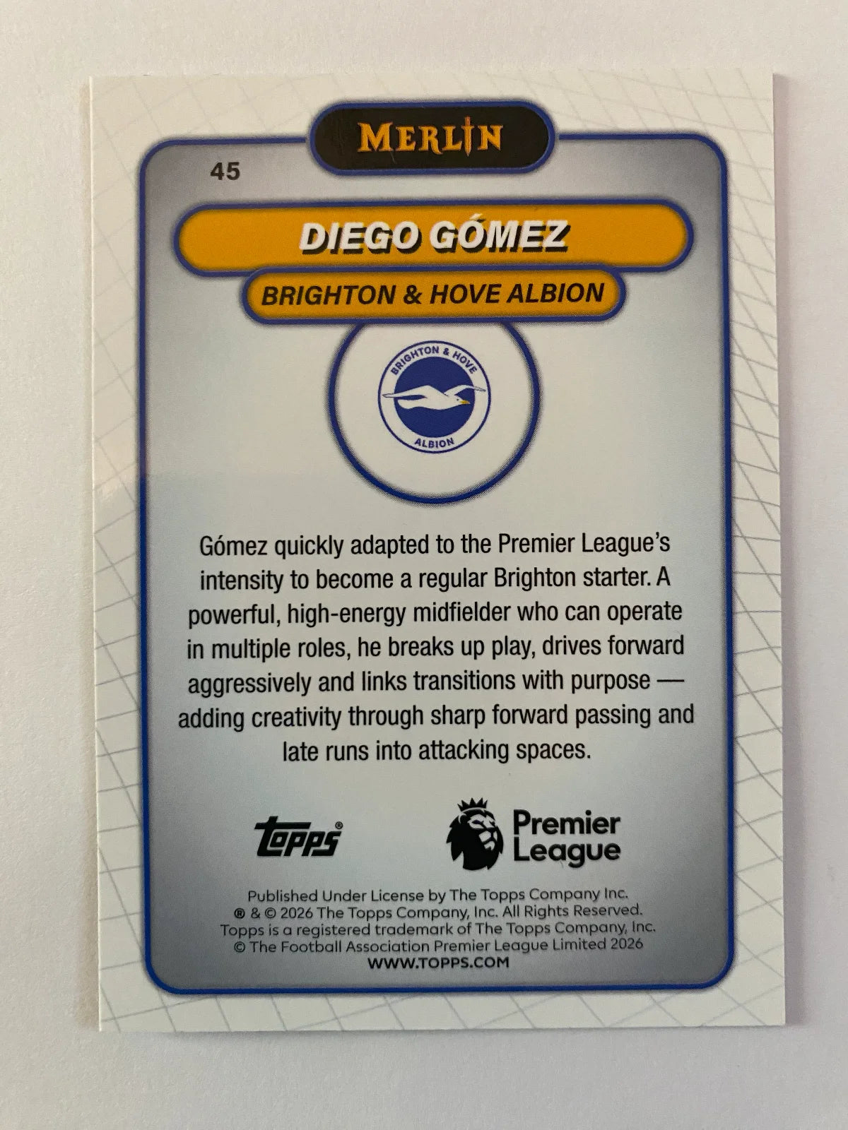 2026 Merlin Premier League - #45 Diego Gómez