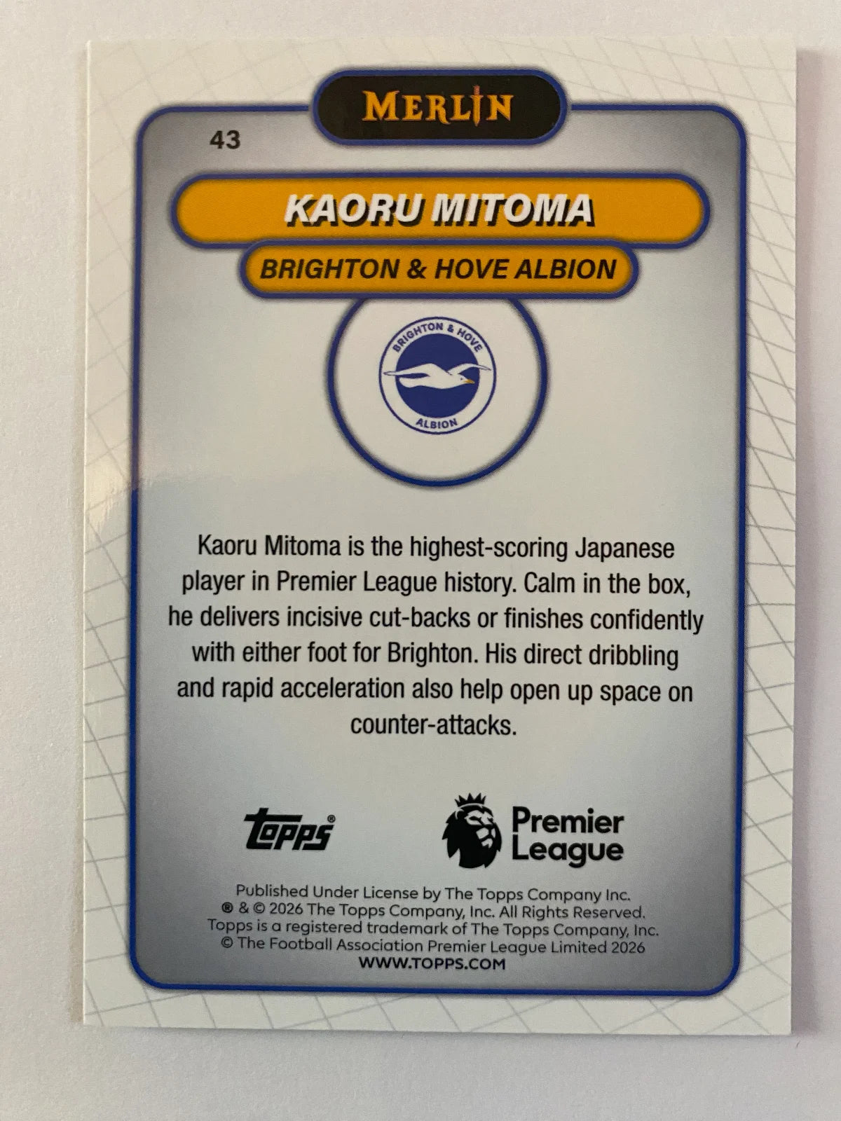 2026 Merlin Premier League - #43 Kaoru Mitoma