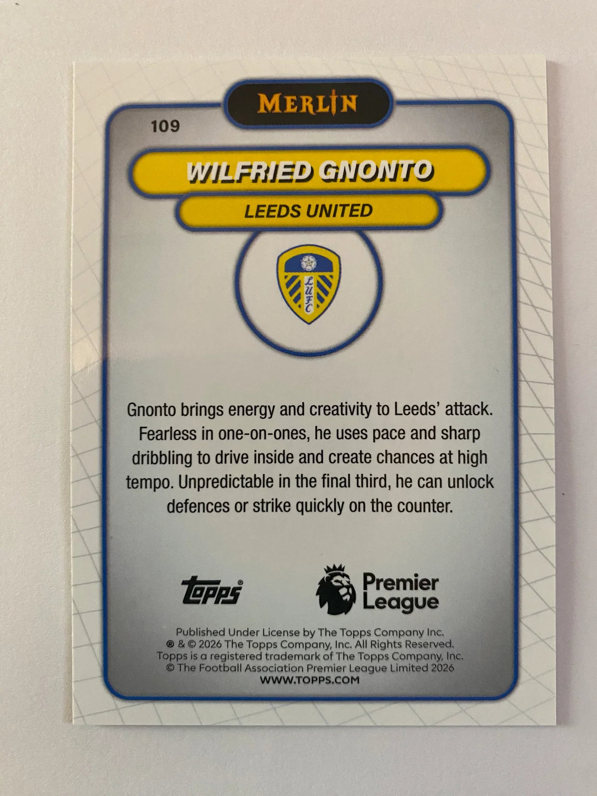 2026 Merlin Premier League - #109 Wilfried Gnonto