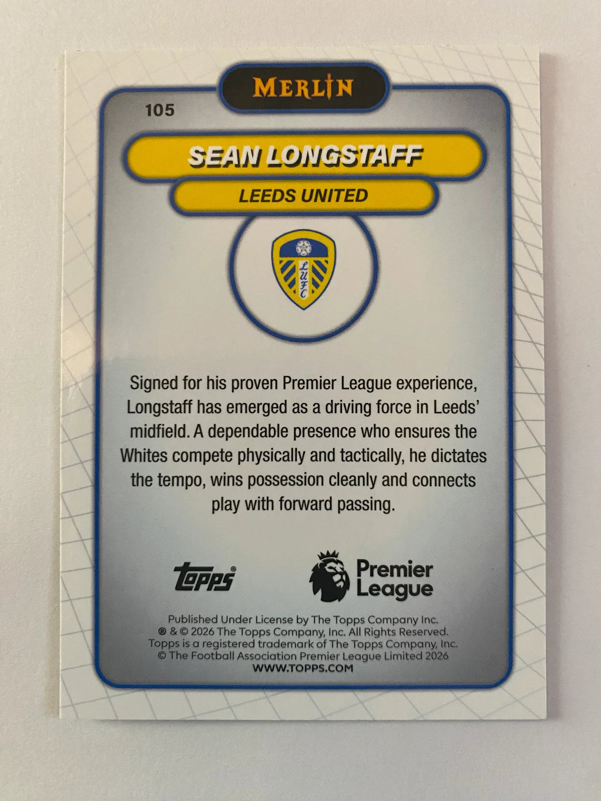 2026 Merlin Premier League - #105 Sean Longstaff
