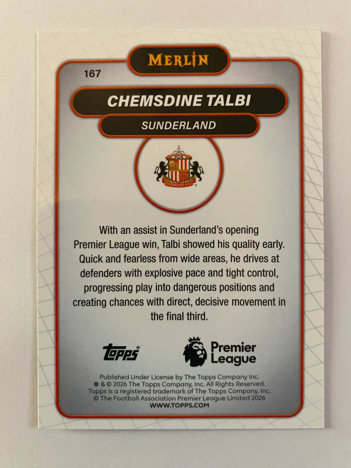 2026 Merlin Premier League - #167 Chemsdine Talbi