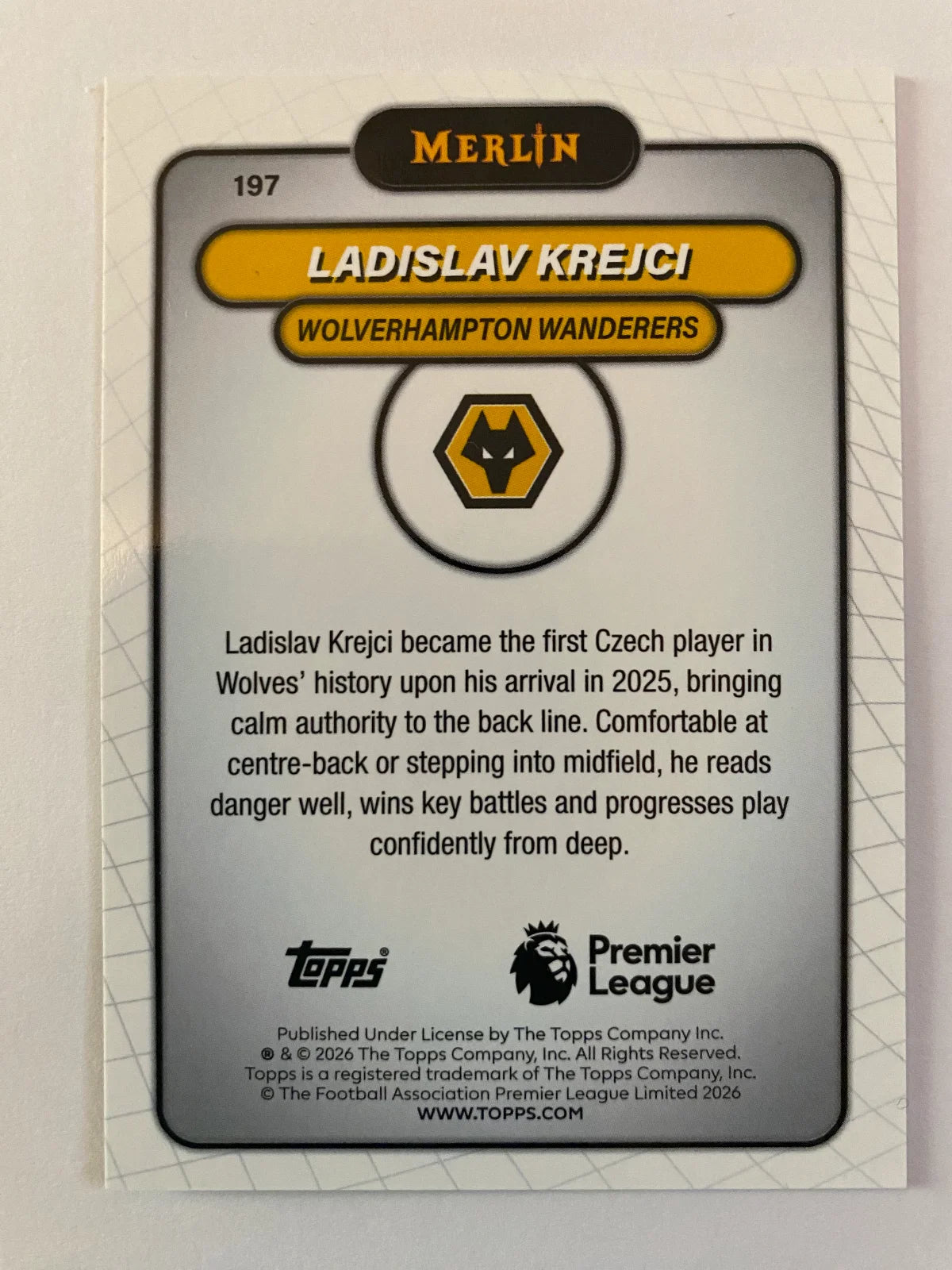 2026 Merlin Premier League - #197 Ladislav Krejci
