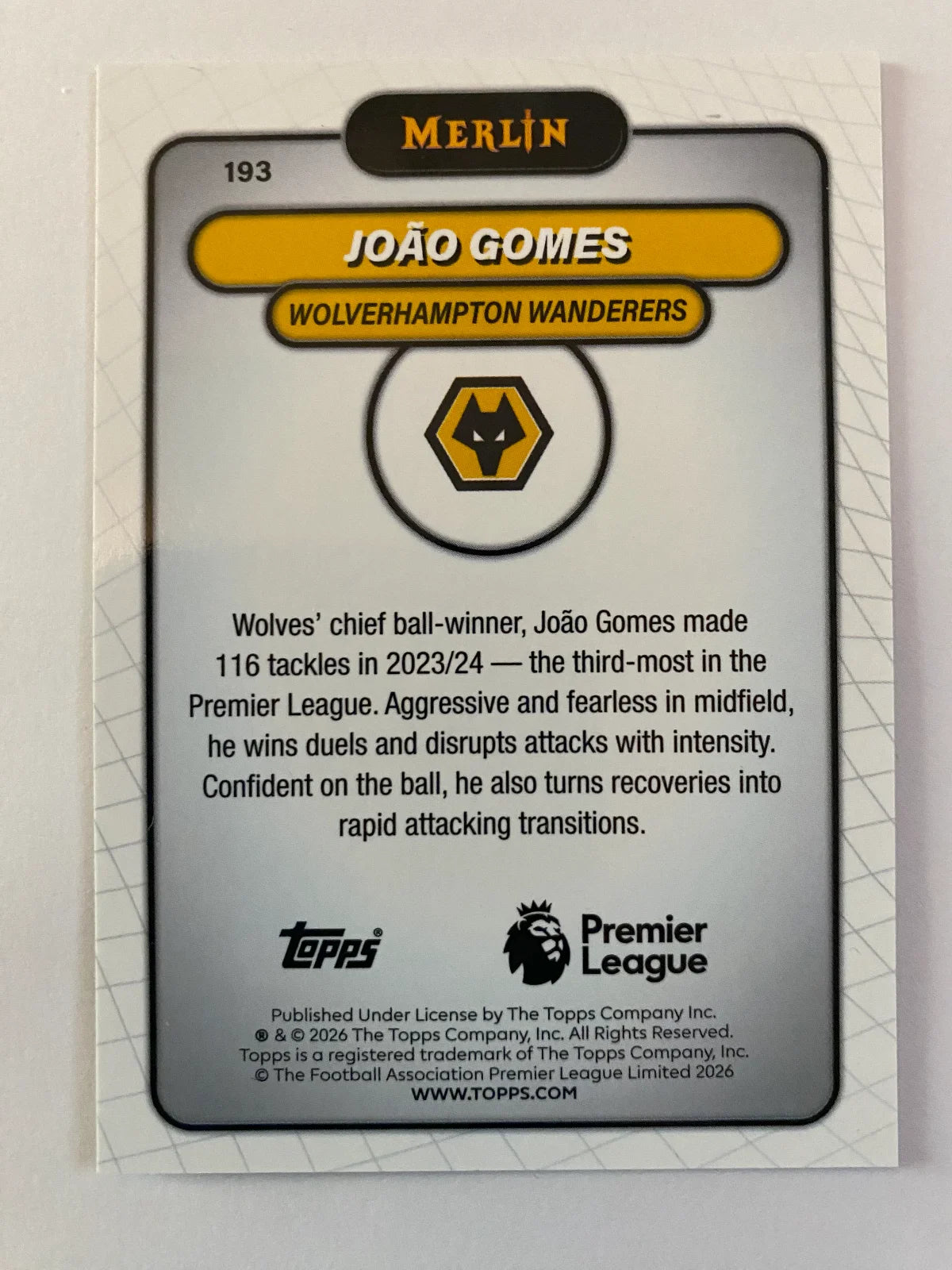 2026 Merlin Premier League - #193 João Gomes