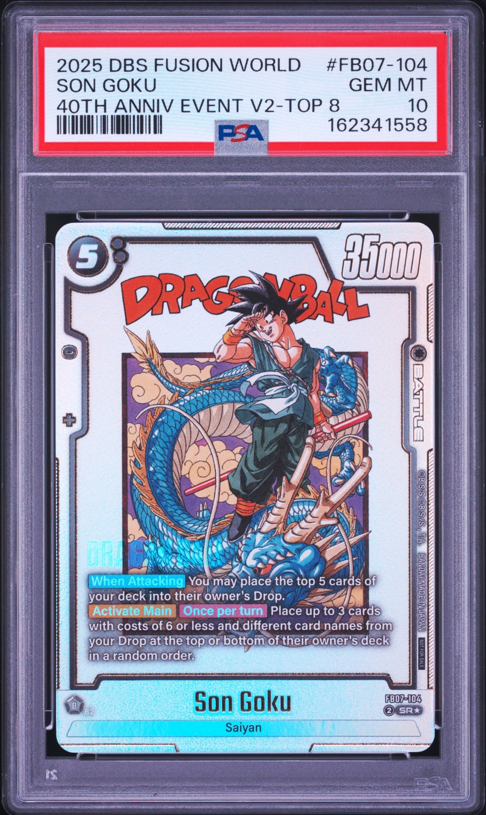 Son Goku - FB07-104 (Tournament and Championship Promos) — PSA 10