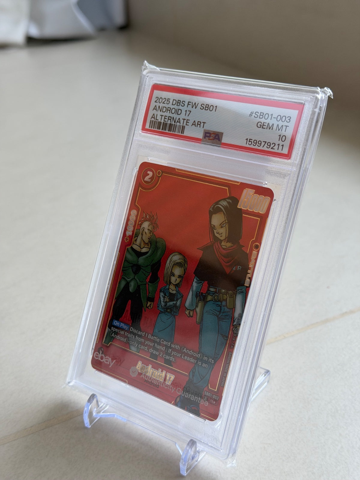 Android 17 - SB01-003 (Alternate Art) (Manga Booster 01) — PSA 10