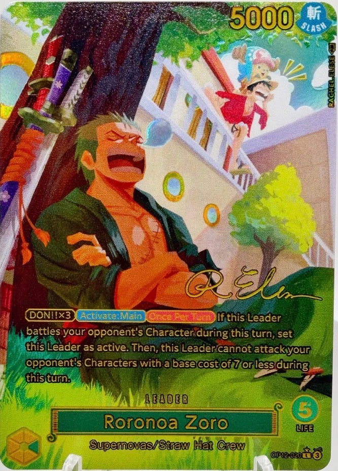 OP12 RORONOA ZORO “NAPTIME” SIGNATURE (ARTIST: RACHEL ELESE) CUSTOM ART
