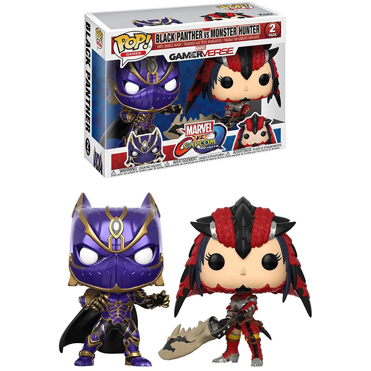 Black Panther vs. Monster Hunter 2-pack from the Funko Pop! Games: Marvel vs. Capcom
