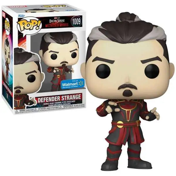 Funko Pop! Defender Strange #1009 Walmart Exclusive sticker.