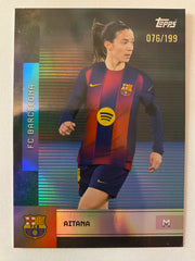 2025-26 Topps FC Barcelona Team Set - Aqua Rainbow Foil #19 Aitana Bonmatí SN199 (076/199)