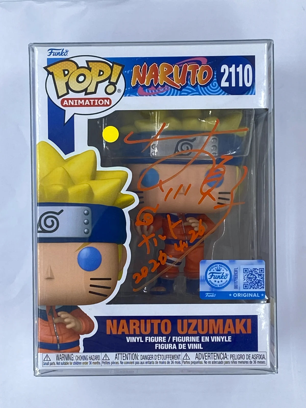 Funko POP! Animation: Naruto - Naruto Uzumaki with Water Balloon (#2110) SIGNED BY JUNKO TAKEUCHI