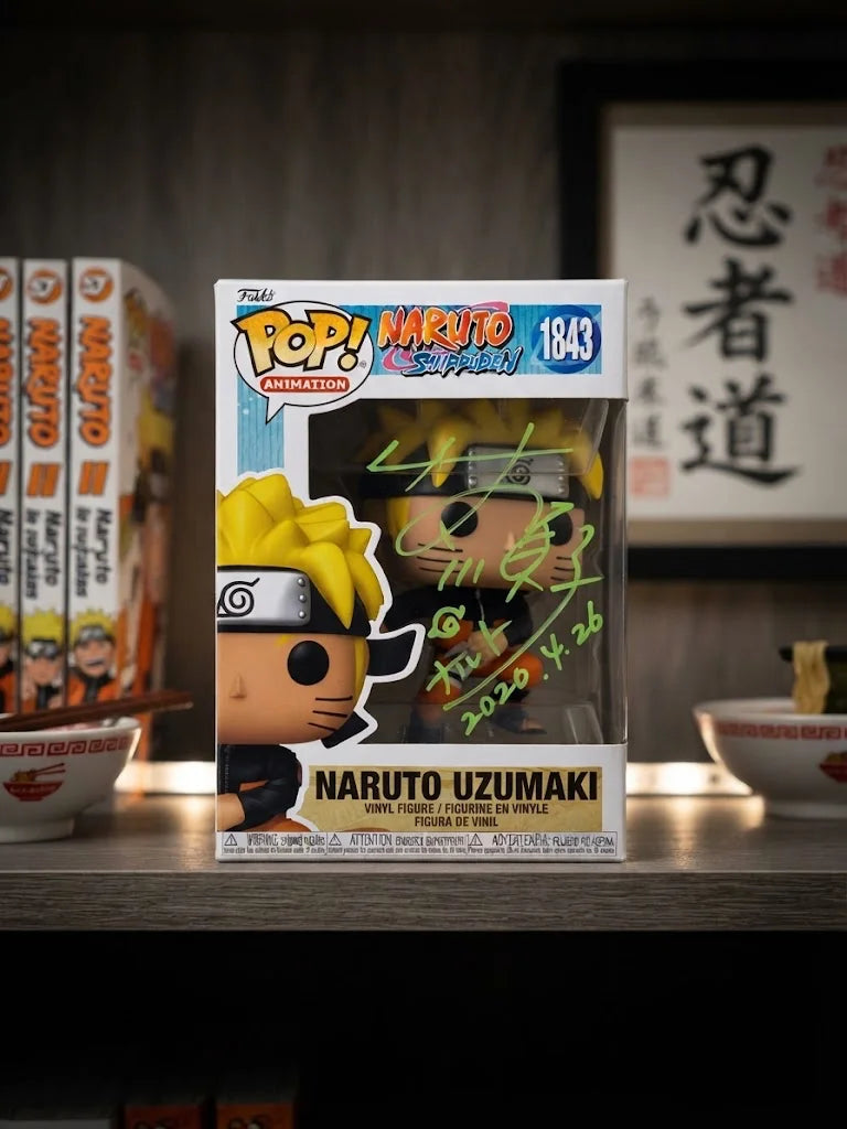 Funko Pop! Animation: Naruto Shippuden - Naruto Uzumaki #1843 SIGNED BY JUNKO TAKEUCHI ( LIGHT GREEN COLOR )