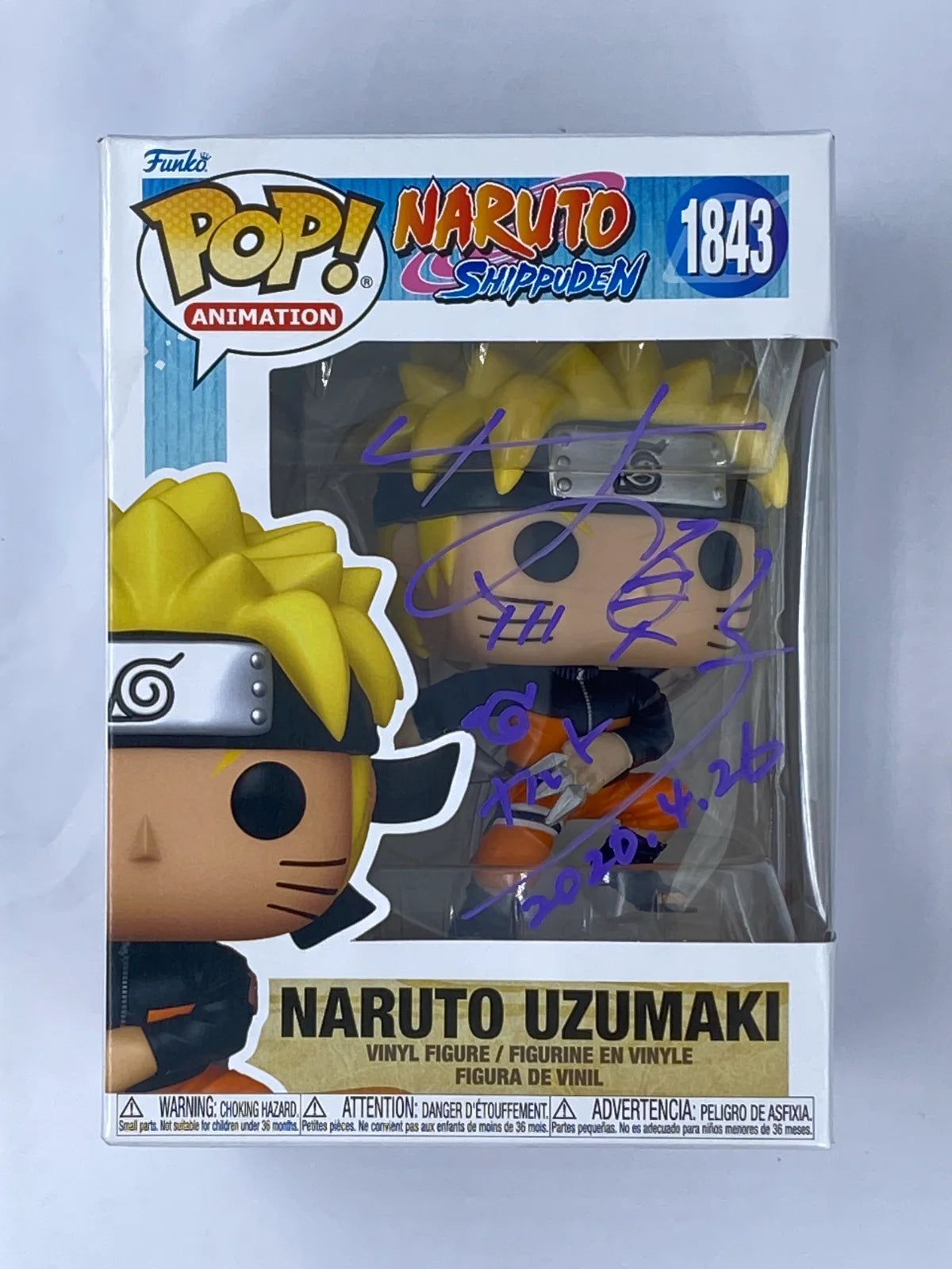 Funko Pop! Animation: Naruto Shippuden - Naruto Uzumaki #1843 SIGNED BY JUNKO TAKEUCHI ( PURPLE COLOR )