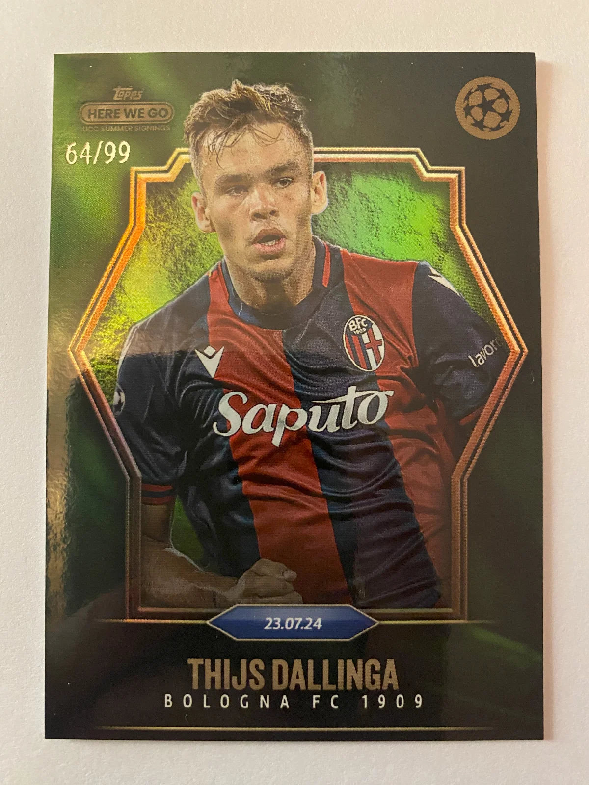 2024-25 Topps Summer Signings UEFA Club Competitions - Green NNO Thijs Dallinga SN99 (64/99)
