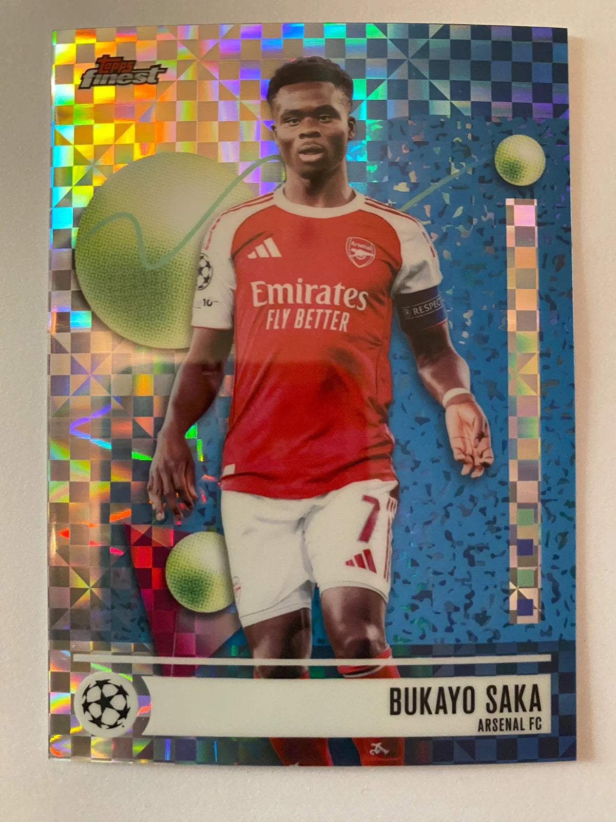 2025-26 Finest UEFA Club Competitions - Checkerboard Refractor #7 Bukayo Saka