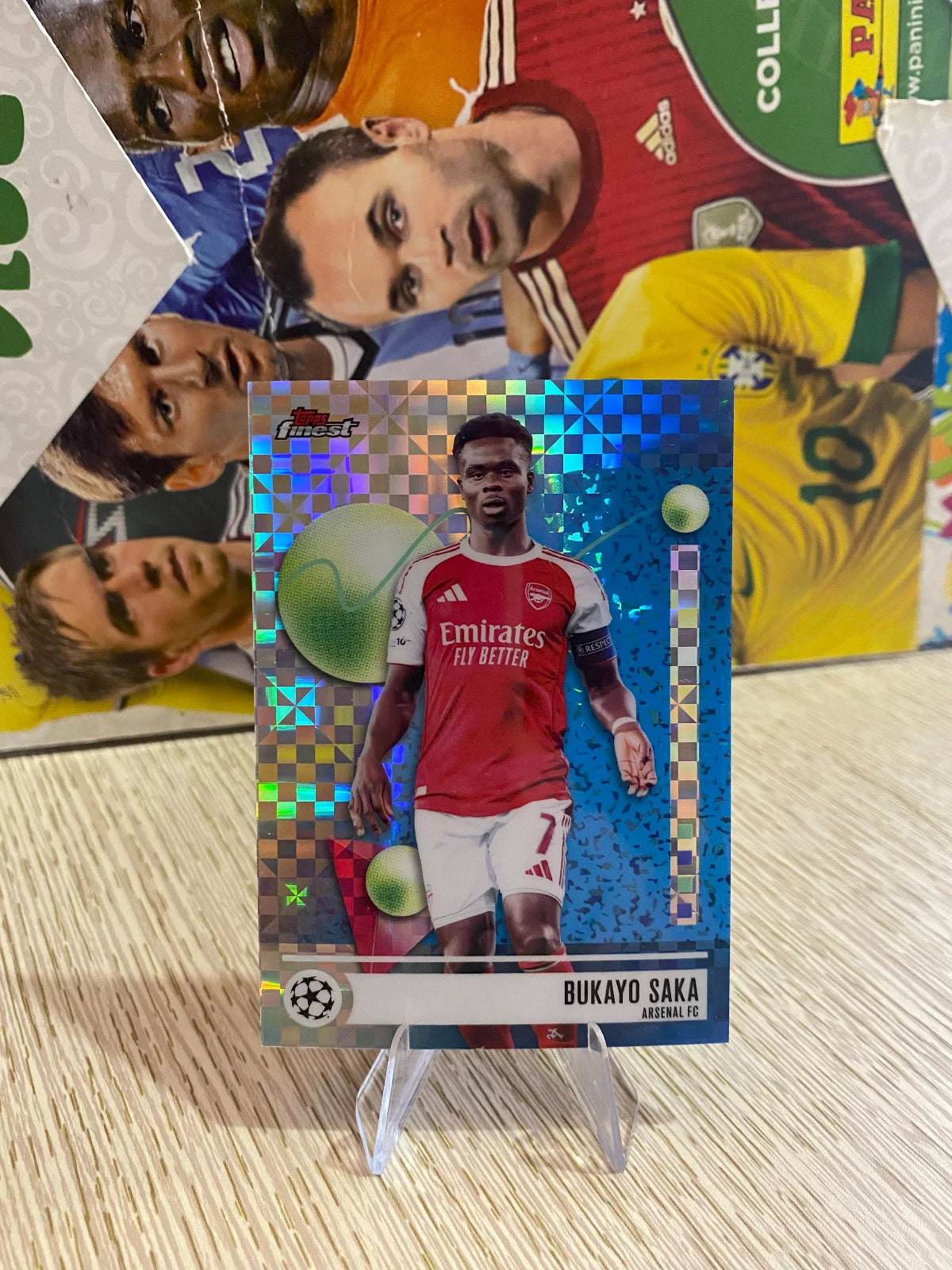 2025-26 Finest UEFA Club Competitions - Checkerboard Refractor #7 Bukayo Saka