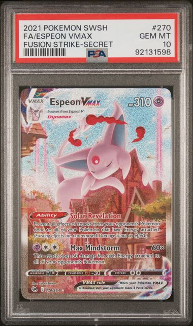 Espeon VMAX (Alternate Art Secret) 270/264 (Fusion Strike) — PSA 10