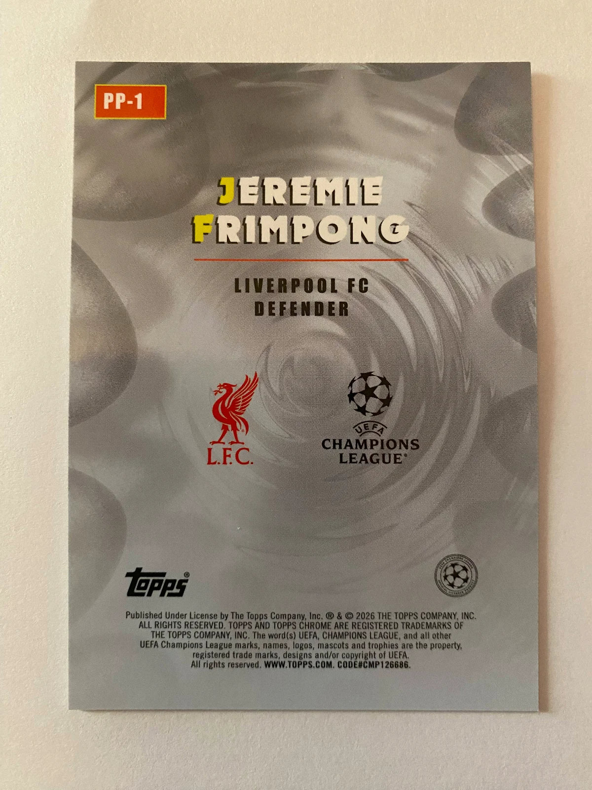 2025-26 Topps Chrome UEFA Club Competitions - Power Players #PP-1 Jeremie Frimpong