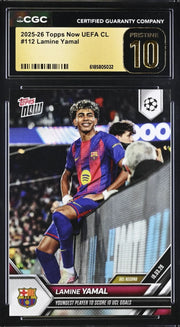 Lamine Yamal, Topps, Now UEFA CL, #112, PRISTINE 10