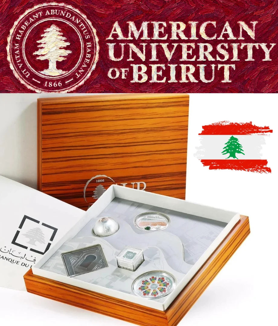 *Limited Edition* 150 years over the establishment of the American University of Beirut, Banque Du Liban, Year:2011, Metal: Silver .999, Weight: 762g
