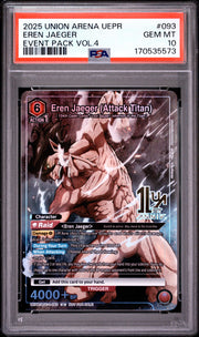 Eren Jaeger (Attack Titan) (093) UEPR/AOT-1-093 (Union Arena Promotion Cards) - PSA 10
