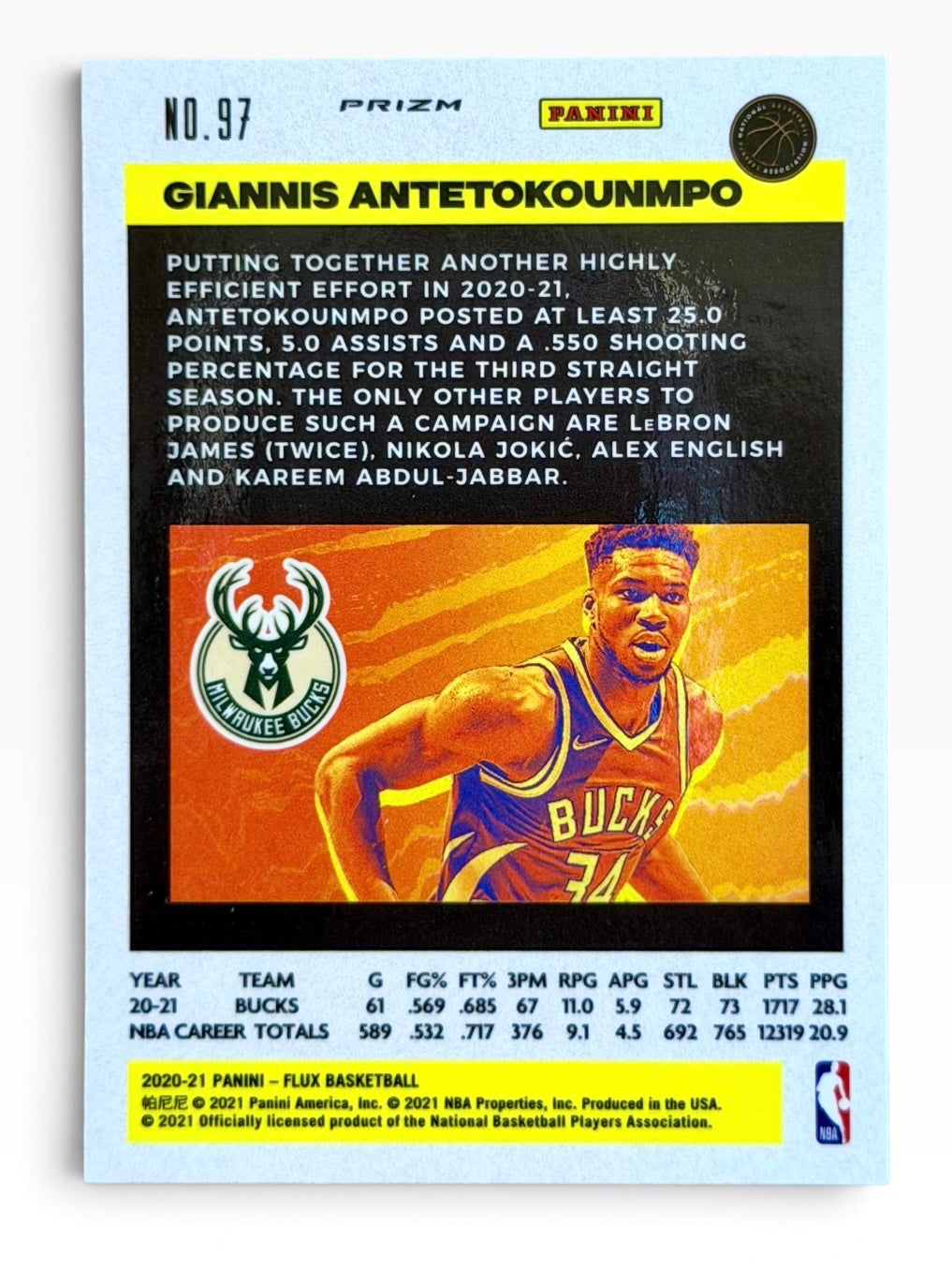 2020-21 Panini Flux Giannis Antetokounmpo Gold Pulsar SSP