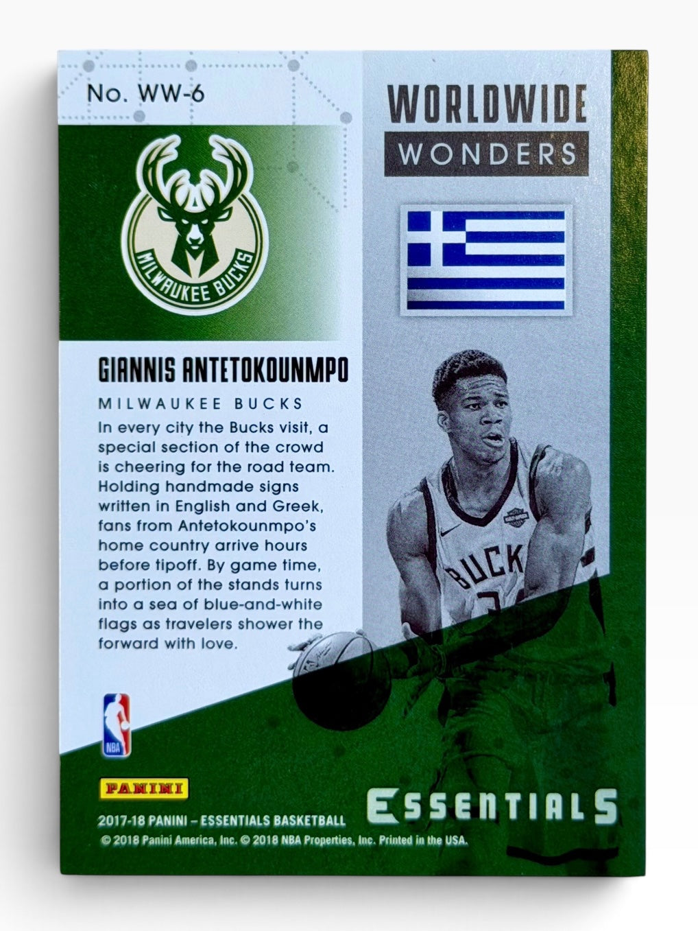 2017-18 Panini Essentials Giannis Antetokounmpo World Wide Wonder SSP