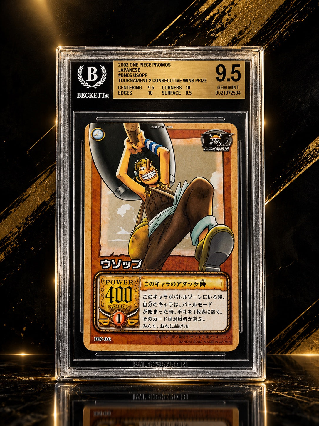 One Piece BN-06 Usopp 2002 Card Game Tournament Limited Mint BGS 9.5 POP1