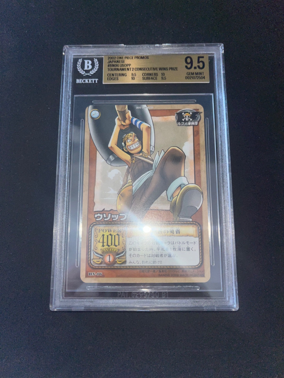 One Piece BN-06 Usopp 2002 Card Game Tournament Limited Mint BGS 9.5 POP1
