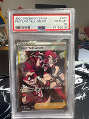 Team Yell Grunt (Full Art) 202/202 (Sword & Shield Base Set) — PSA 10