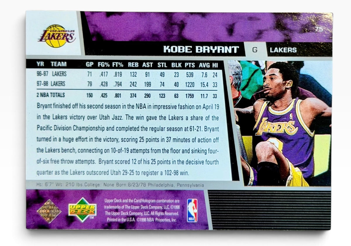 1998 Upper Deck Game Dated Kobe Bryant