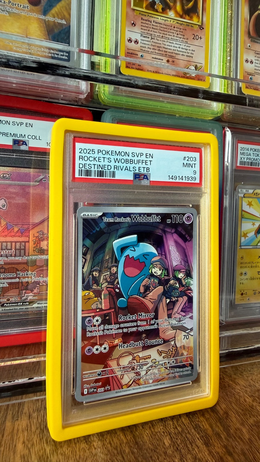 Team Rocket's Wobbuffet 203 (Scarlet & Violet Promo) — PSA 9