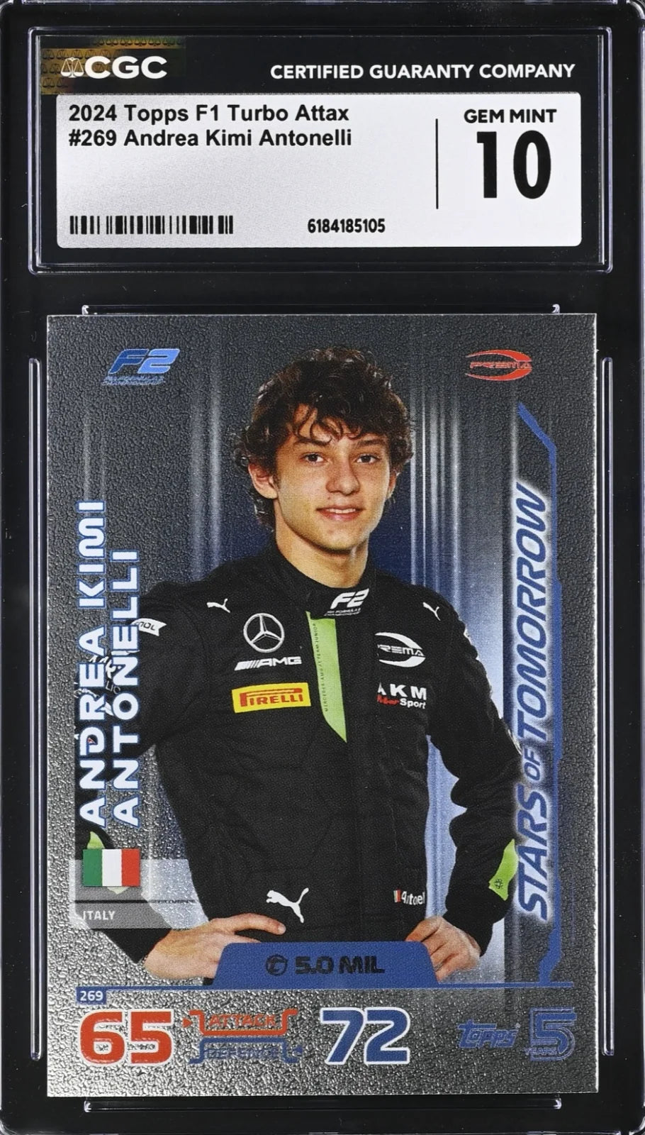 Andrea Kimi Antonelli, F1 Turbo Attax, #269, 2024, Topps,  CGC 10