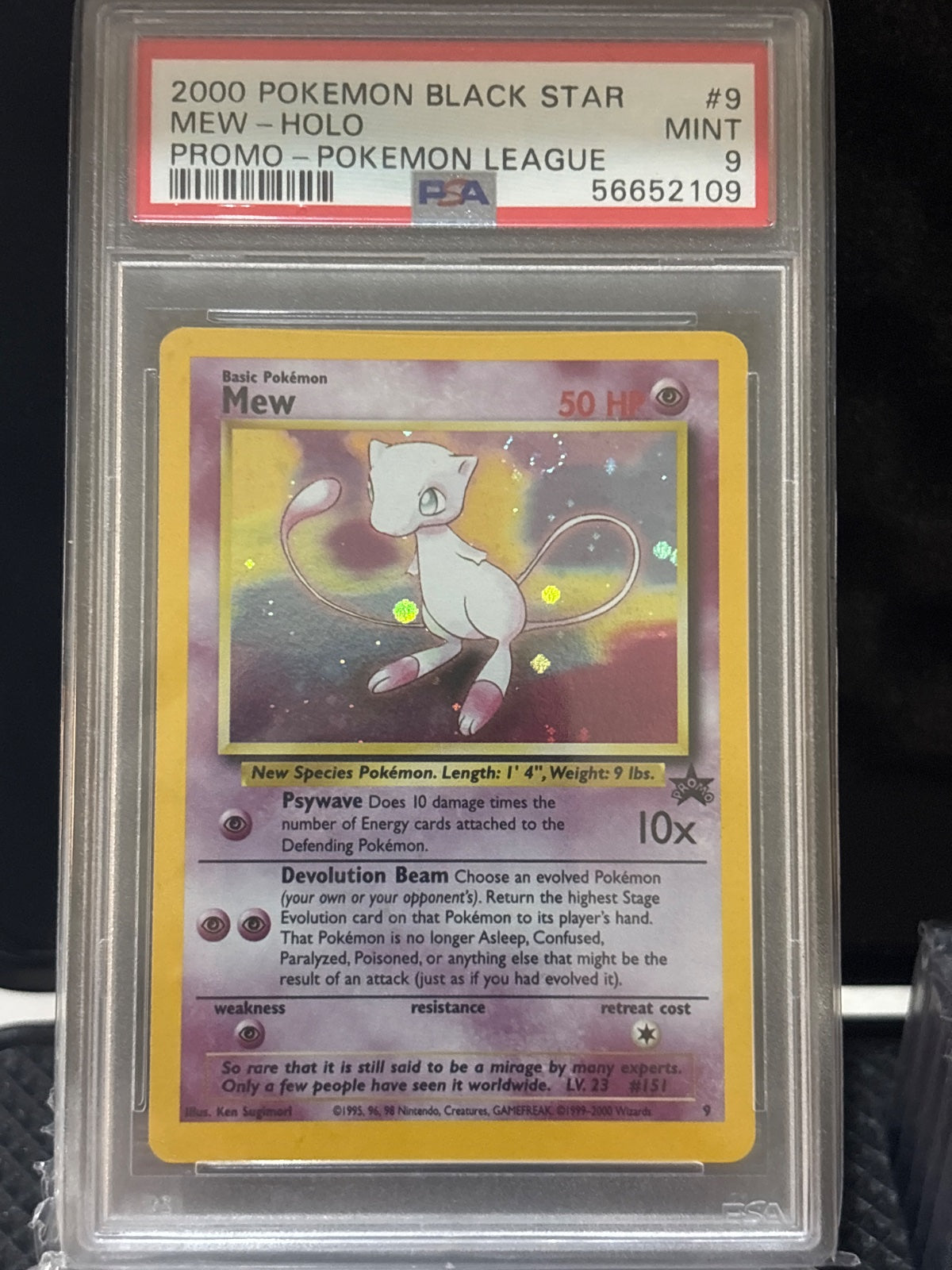 Mew (9) 09/53 (WoTC Promo) — PSA 9 (Swirl)