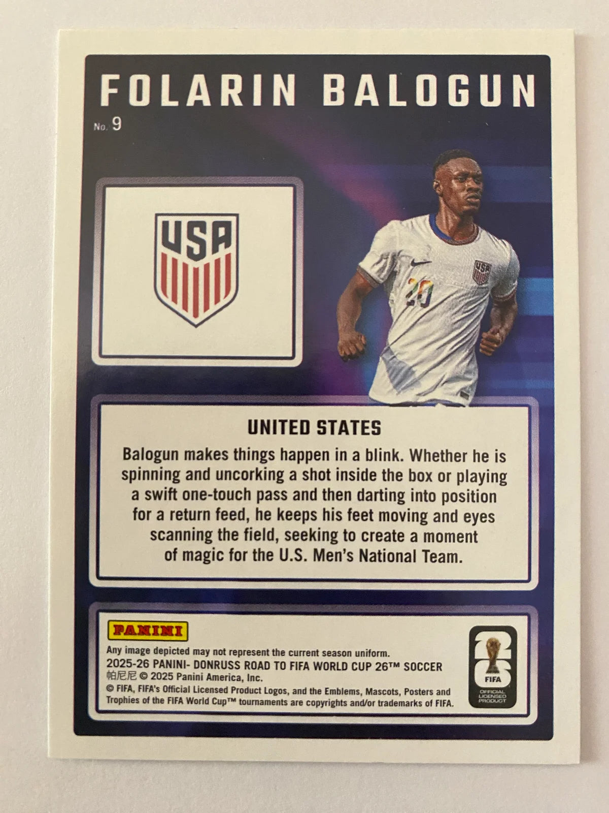 2025-26 Donruss Road to FIFA World Cup - Magicians #9 Folarin Balogun
