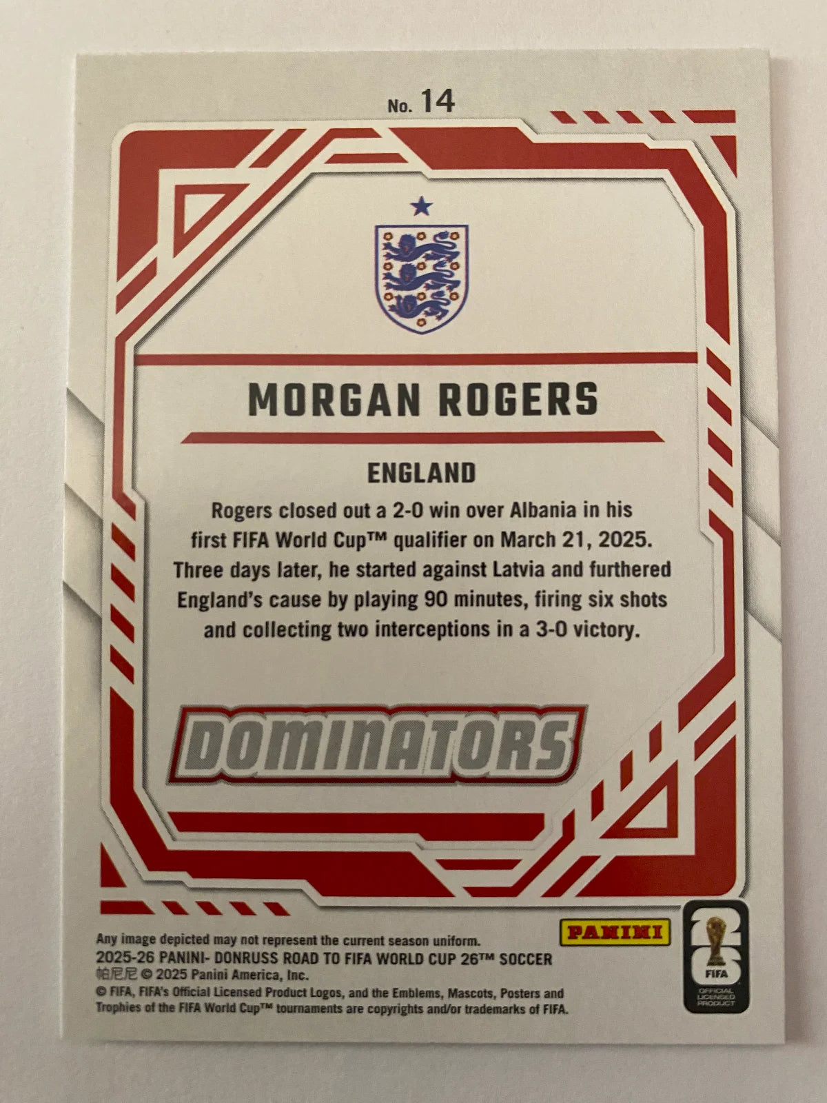 2025-26 Donruss Road to FIFA World Cup - Dominators #14 Morgan Rogers