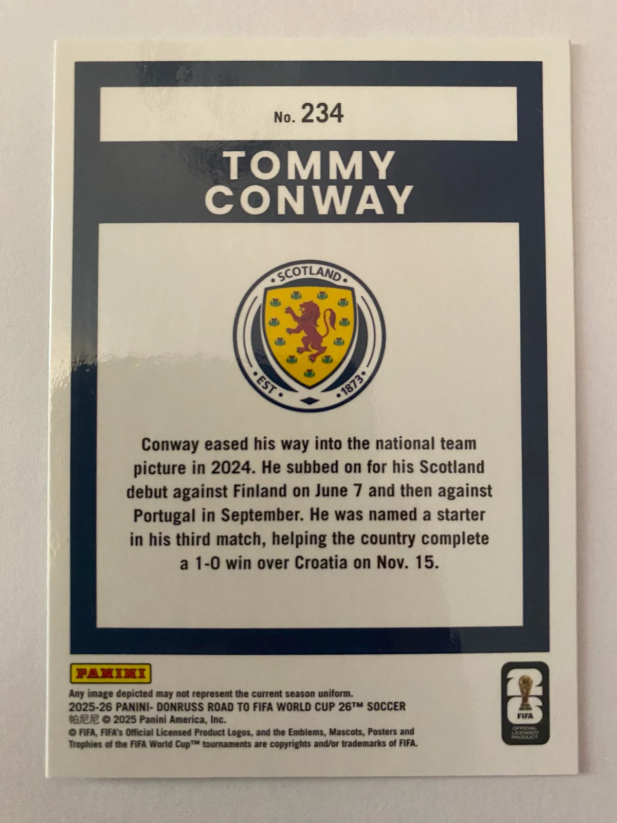 2025-26 Donruss Road to FIFA World Cup - Optic #234 Tommy Conway RATED ROOKIE