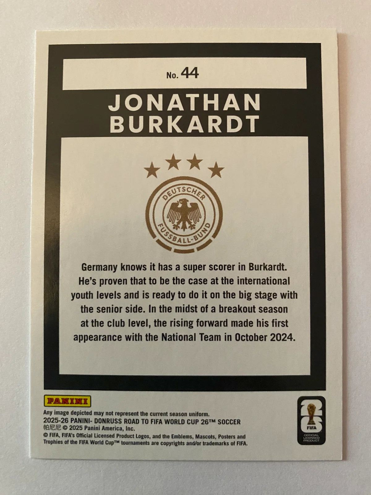 2025-26 Donruss Road to FIFA World Cup - Silver #44 Jonathan Burkardt