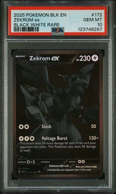 Zekrom ex 172/086 (Black Bolt) — PSA 10