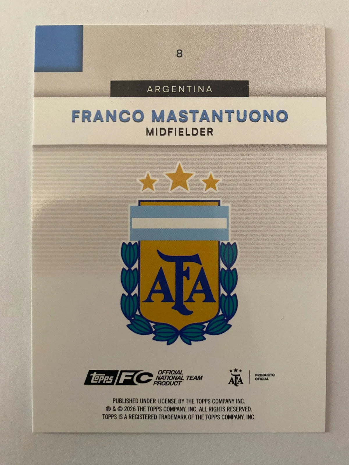 2026 Topps Argentina Team Set - #8 Franco Mastantuono