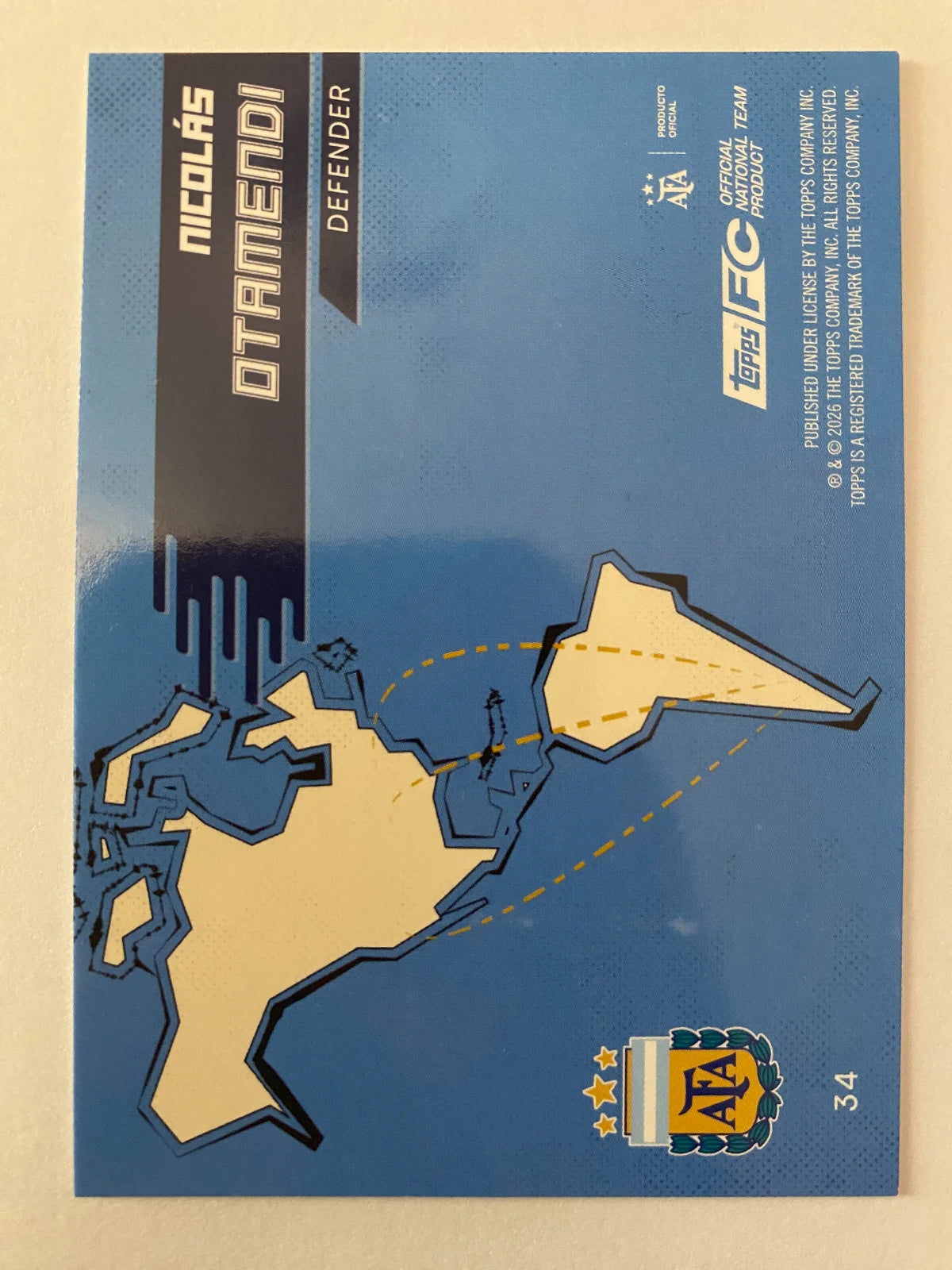 2026 Topps Argentina Team Set - #34 Nicolás Otamendi TTH